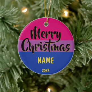 Bi Pride Flag Personalisiert Weihnachten Keramik Ornament