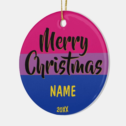 Bi Pride Flag Personalisiert Weihnachten Keramik Ornament (Links)