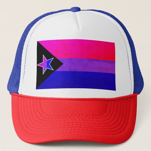 Bi Pride Flag Star Truckerkappe (Vorderseite)