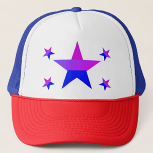 Bi Pride Flag Stars Trucker Hat Truckerkappe