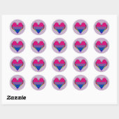 Bi Pride Heart Classic Round Sticker (Blatt)