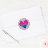 Bi Pride Heart Classic Round Sticker (Umschlag)