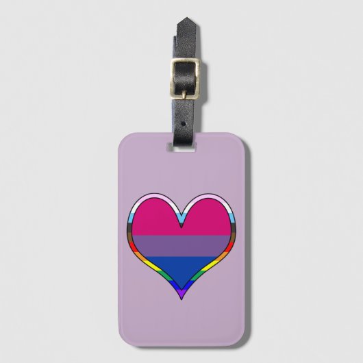 Bi Pride Heart Gepäckanhänger (Vorderseite Vertikal)