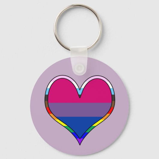 Bi Pride Heart Keychain Schlüsselanhänger (Vorderseite)