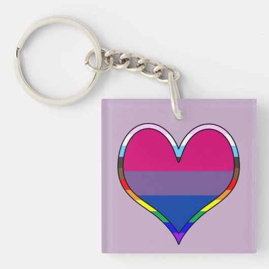 Bi Pride Heart Keychain Schlüsselanhänger (Vorderseite)