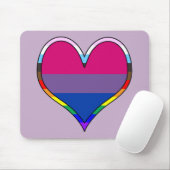Bi Pride Heart Mousepad (Mit Mouse)