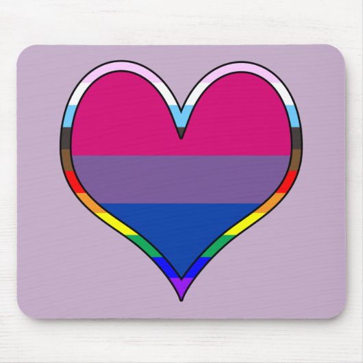 Bi Pride Heart Mousepad (Vorne)