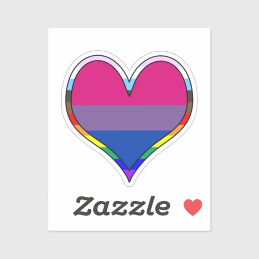 Bi Pride Heart Sticker (Blatt)