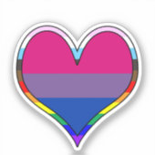 Bi Pride Heart Sticker (Vorderseite)