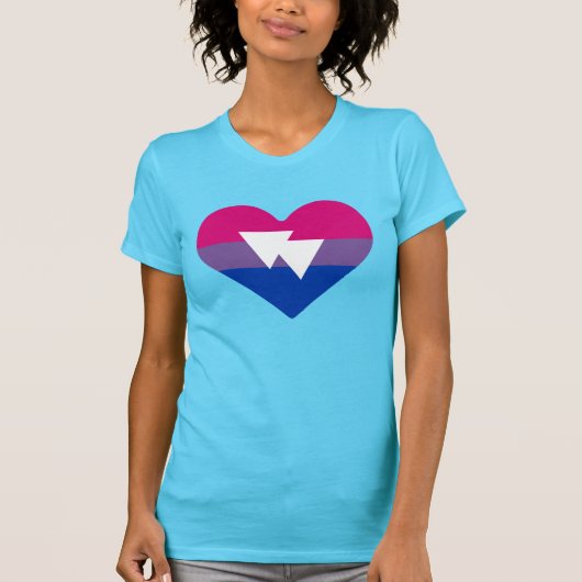Bi Pride Heart T - Shirt (Vorderseite)