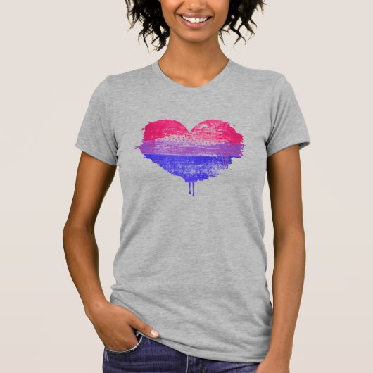 Bi Pride heart T - Shirt (Vorderseite)