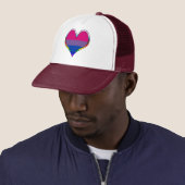 Bi Pride Heart Trucker Hat Truckerkappe (Beispiel)