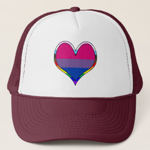 Bi Pride Heart Trucker Hat Truckerkappe