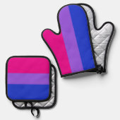 Bi Pride Kitchen Guardians Ofenhandschuh & Topflappen-Set (Vorderseite/Rückseite)