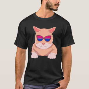 Bi Pride Monat Cool Bisexuelle Sonnenbrille Katze  T-Shirt