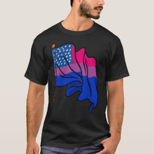 Bi Pride Monat US-Flagge Bisexuelle Flagge Que Lgb T-Shirt