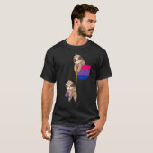 Bi Pride Sloth Pocket Bisexual Flag Bisexuell L T-Shirt (Vorne ganz)