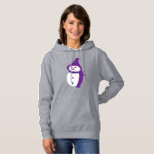 Bi Pride Snowman Snowperson pink lila blau Hoodie (Vorne ganz)