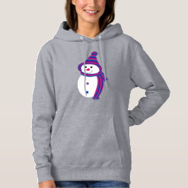 Bi Pride Snowman Snowperson pink lila blau Hoodie