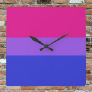 Bi Pride Timekeeper Quadratische Wanduhr