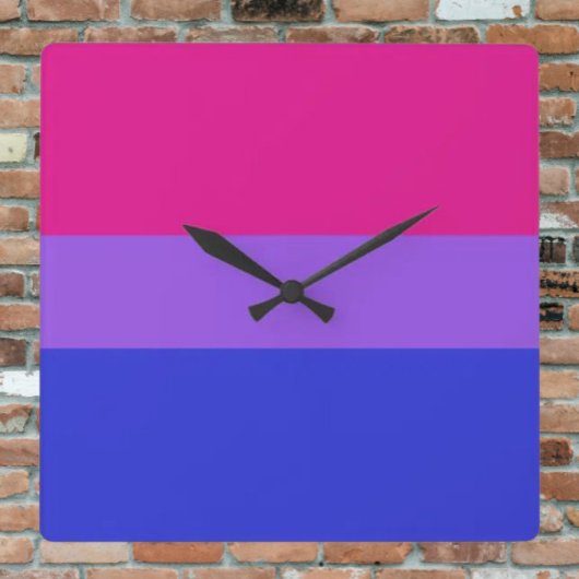 Bi Pride Timekeeper Quadratische Wanduhr