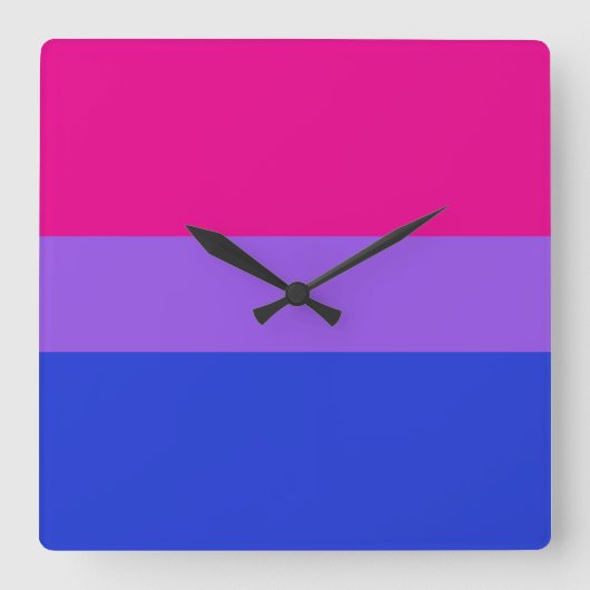 Bi Pride Timekeeper Quadratische Wanduhr (Vorderseite)