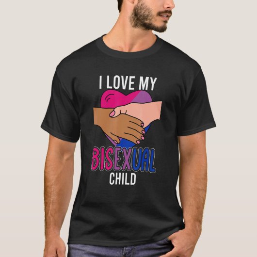 Bi Prix Heart I Liebe mein Bisexuelles Kind Proud T-Shirt (Vorderseite)