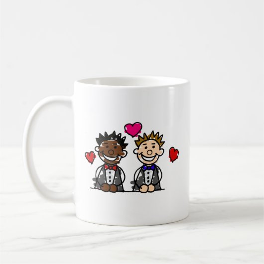 Bi-Rassische homosexuelle Paare Kaffeetasse (Links)