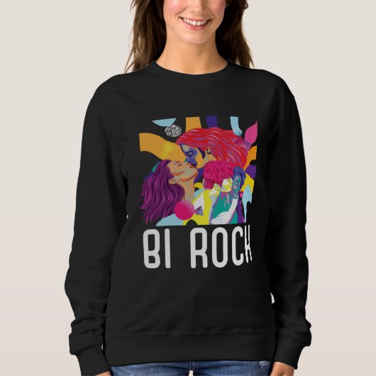Bi Rock Bisexual Rainbow Pride March Bisexuality L Sweatshirt (Vorderseite)