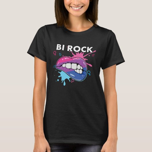 Bi Rock Bisexual Rainbow Pride March Bisexuality L T-Shirt (Vorderseite)