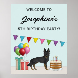 Bi-Schwarz Deutsche Schäferhund-Geburtstagsfeier W Poster
