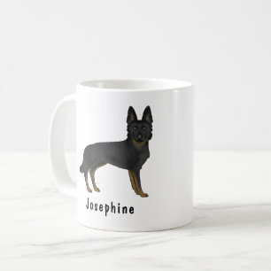 Bi-Schwarzer Deutscher Schäferhund Süßer Hund Mit  Kaffeetasse