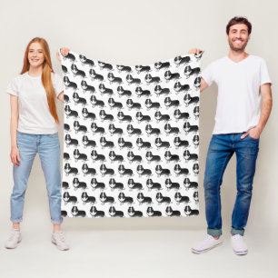 Bi-Schwarzes Shetland-Schäferhund-Cartoon-Hund-Mus Fleecedecke