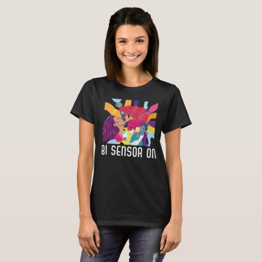 Bi-Sensor für Bisexuelle Regenbogen Pride Bisexual T-Shirt (Vorne ganz)