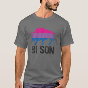 Bi Son Funny Bisexual Prix Pun Rainbow LGBT Flag T-Shirt