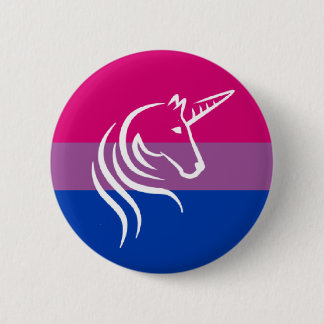 Bi+ Stolz-Flaggen-Einhorn-Grafik-Knopf Button