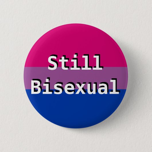 Bi+ Stolz-Flaggen-noch bisexueller Knopf Button (Vorderseite)