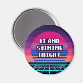 Bi und strahlend heller Pride Pixel Magnet (Vorderseite/Rückseite)