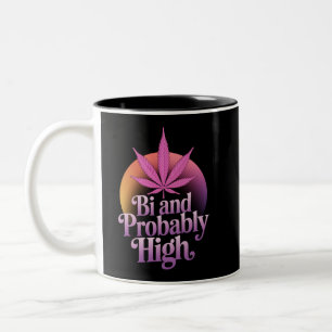 Bi und wahrscheinlich hohe bisexuelle Pride-Flagge Zweifarbige Tasse