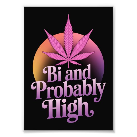 Bi und wahrscheinlich hohe bisexuelle Stolperflagg Fotodruck (Vorne)