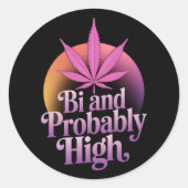 Bi und wahrscheinlich hohe bisexuelle Stolperflagg Runder Aufkleber (Vorderseite)