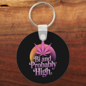Bi und wahrscheinlich hohe bisexuelle Stolperflagg Schlüsselanhänger (Vorderseite)