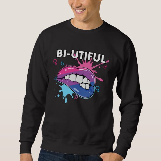 Bi Utiful Bisexual Rainbow Pride Bisexuality LGBTQ Sweatshirt (Vorderseite)