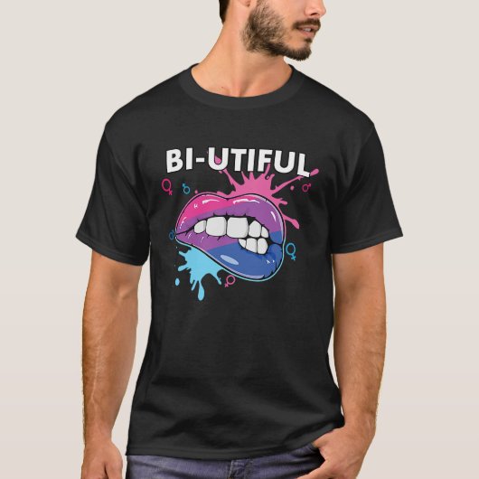 Bi Utiful Bisexual Rainbow Pride Bisexuality LGBTQ T-Shirt (Vorderseite)