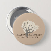 Białowieża Forest Latitude & Longitude Button (Vorne & Hinten)