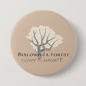 Białowieża Forest Latitude & Longitude Button (Vorderseite)
