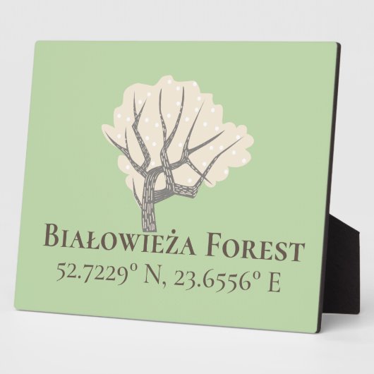 Białowieża Forest Latitude & Longitude Fotoplatte (Seite)