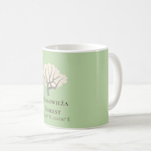 Białowieża Forest Latitude & Longitude Kaffeetasse (VorderseiteRechts)