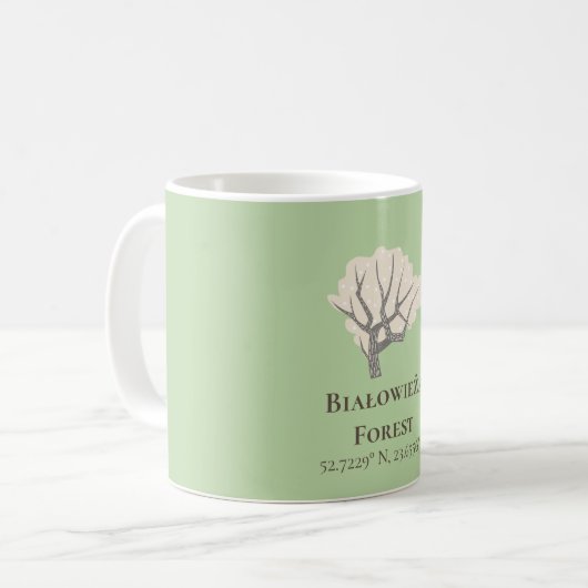 Białowieża Forest Latitude & Longitude Kaffeetasse (Vorderseite Links)