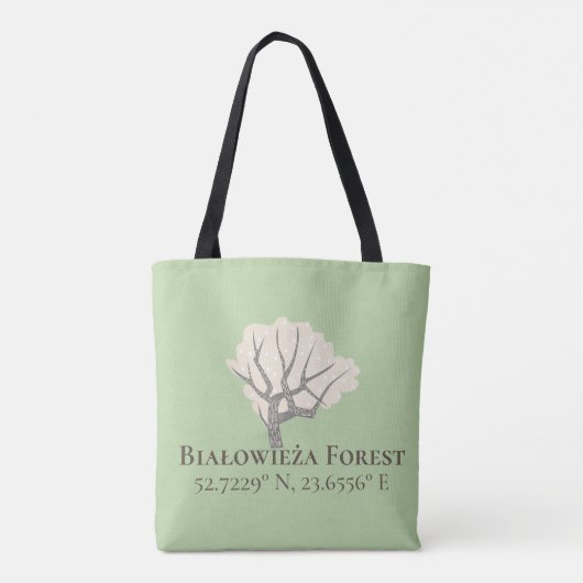 Białowieża Forest Latitude & Longitude Tasche (Rückseite)